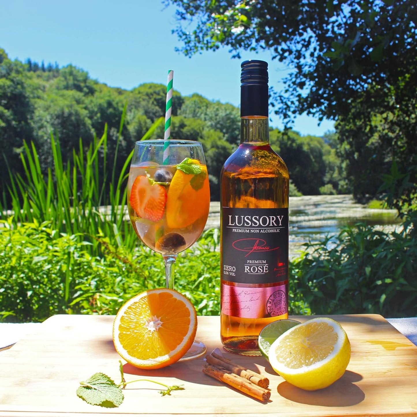 Lussory Premium (Spain) - Dealcoholized Rosé Wine - Low Calories, Low Sugar, Halal Certified - 750ml