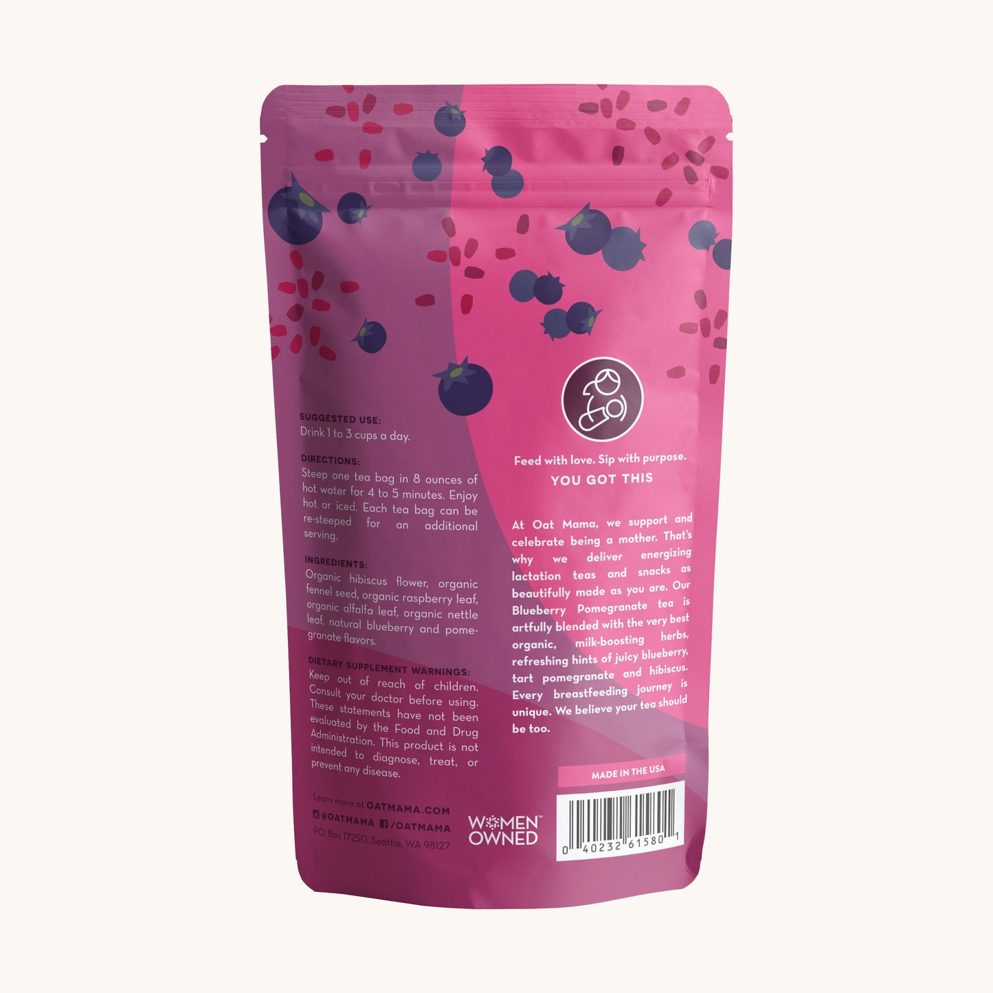 Oat Mama - Blueberry Pomegranate Lactation Tea