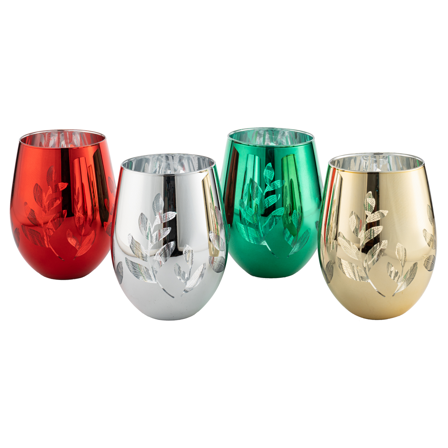 The Wine Savant - Multicolor 4-Piece Tree Stemless Wine & Water Glasses