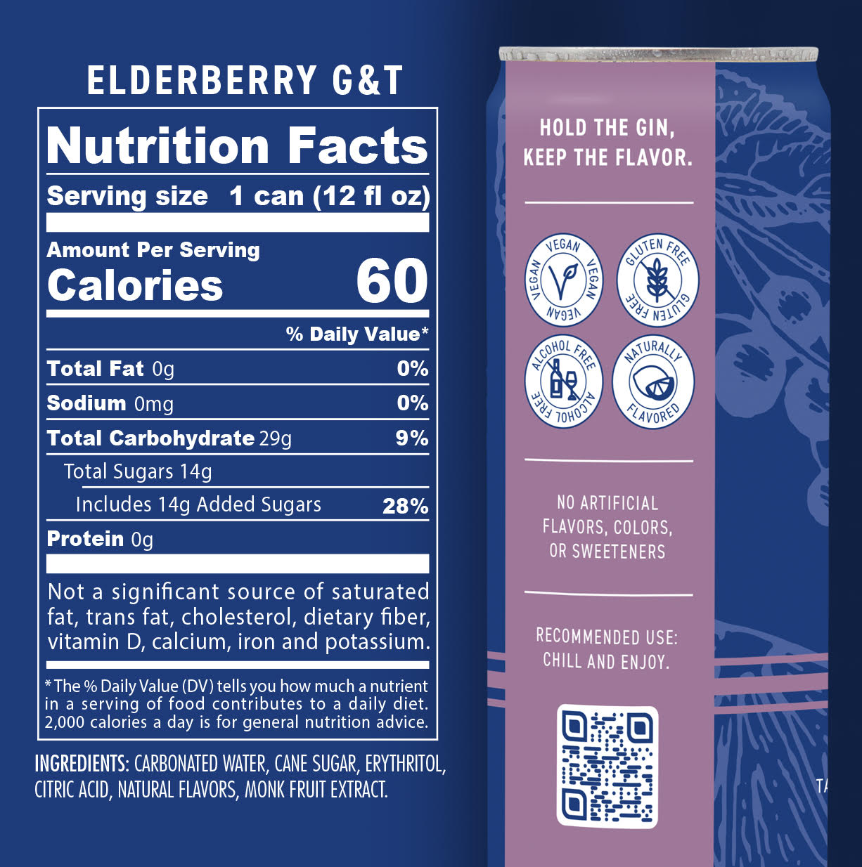 Better Than Booze - Elderberry G & T Non Alcoholic Mocktail - 12 & 24-pack cans