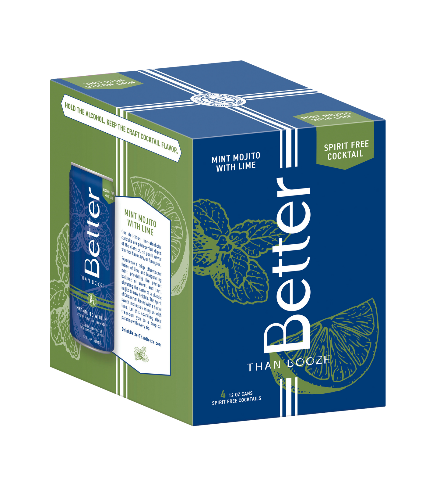 Better Than Booze - Mint Mojito With Lime Non Alcoholic Mocktail - 12 & 24-pack cans