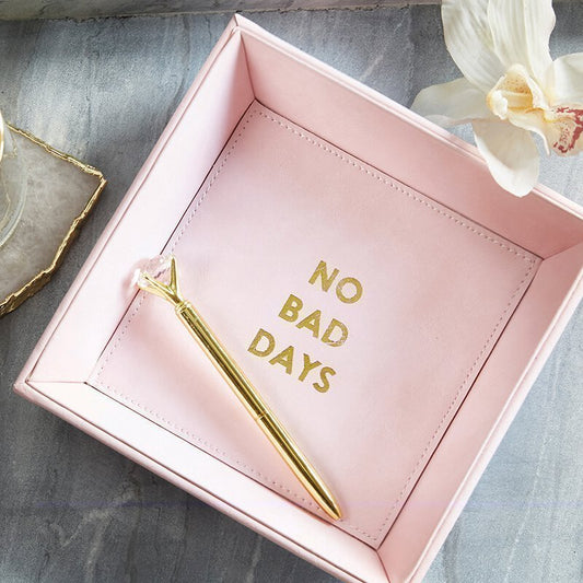 No Bad Days Blush Pink Valet Tray | Inspirational Gift Tray