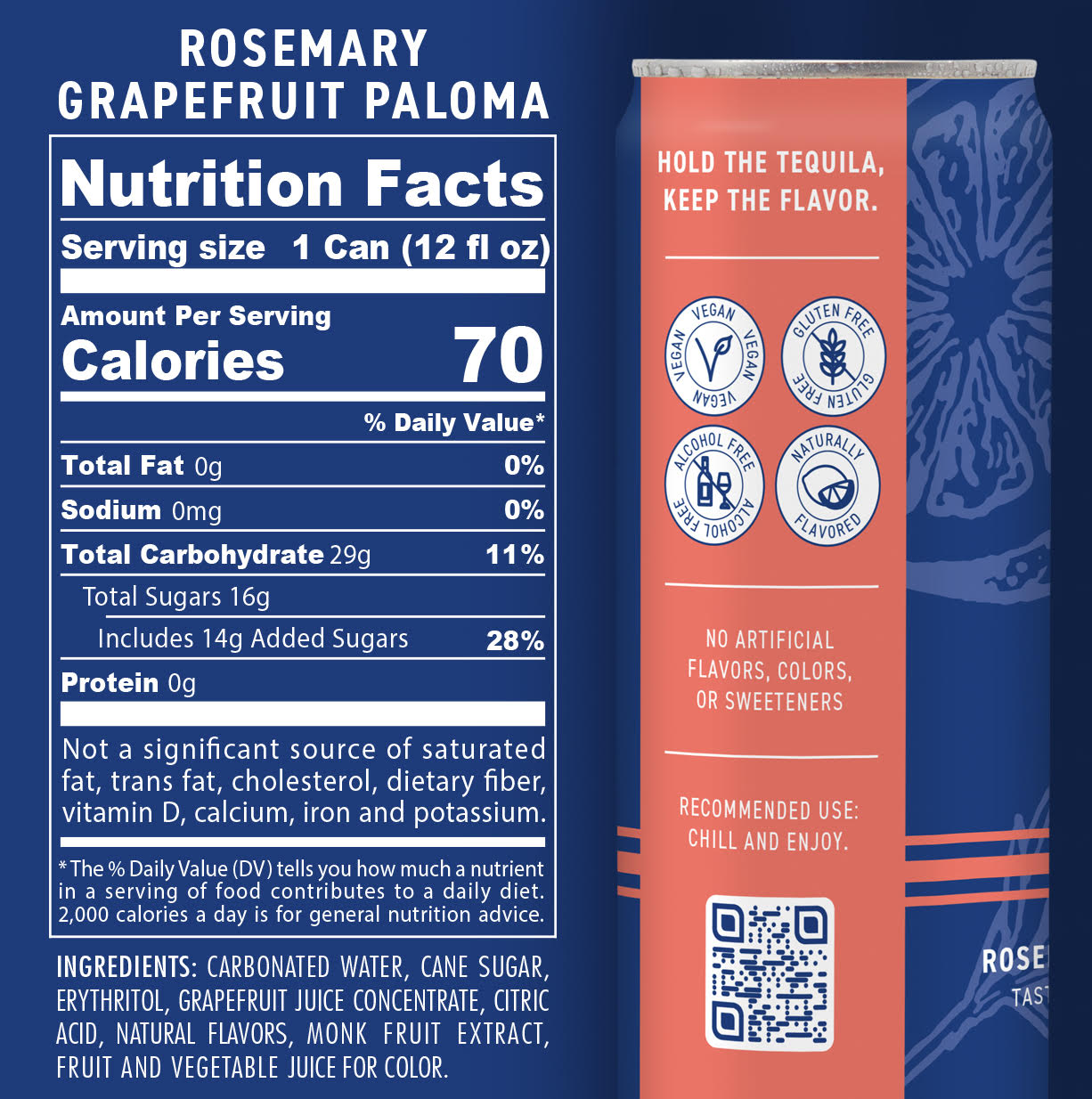 Better Than Booze - Rosemary Grapefruit Paloma Non Alcoholic Mocktail - 12 & 24-pack cans