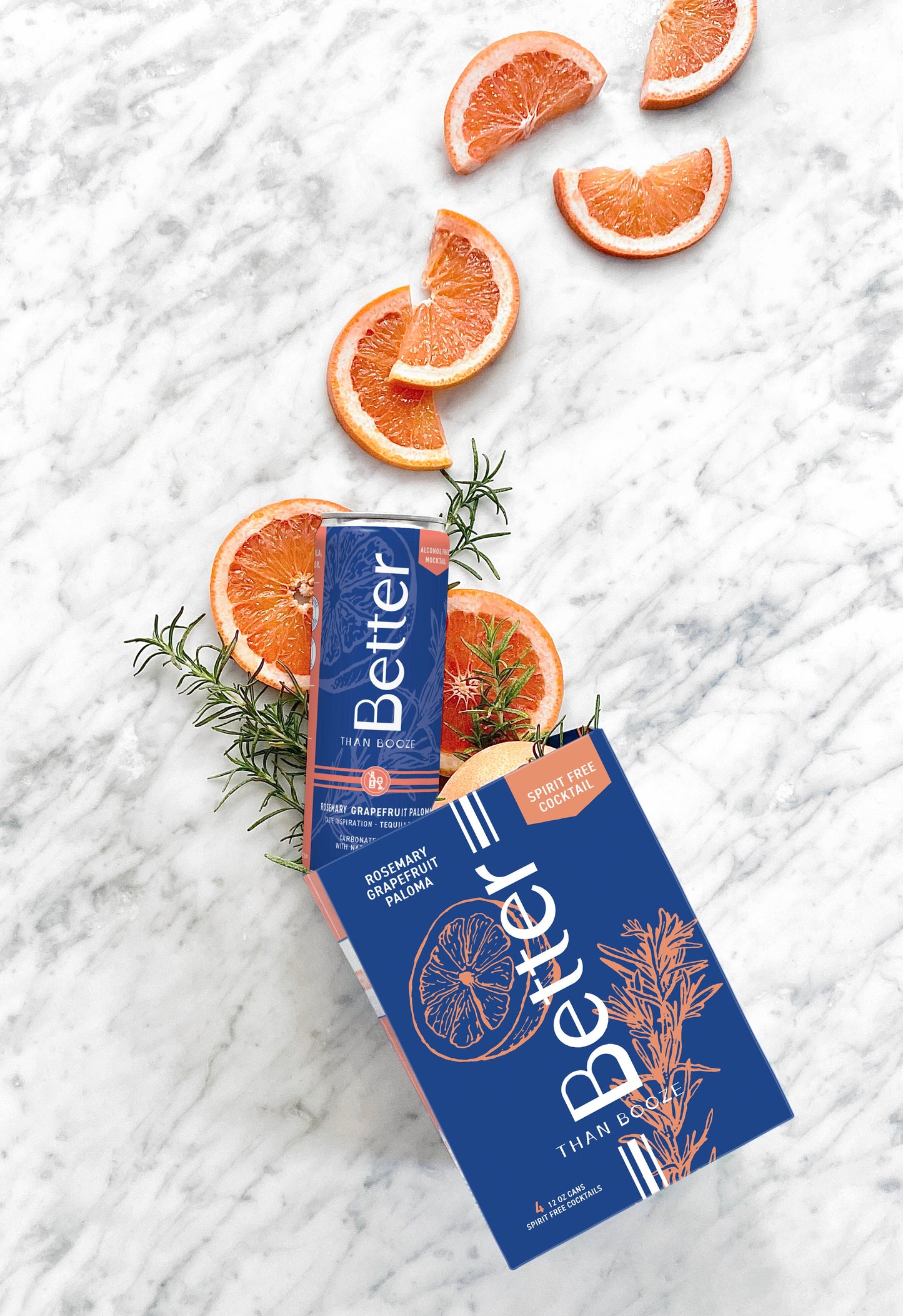 Better Than Booze - Rosemary Grapefruit Paloma Non Alcoholic Mocktail - 12 & 24-pack cans