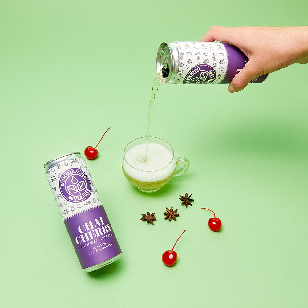 Shimmerwood - Chai Cherry - CBD Seltzer 8/12/24 packs