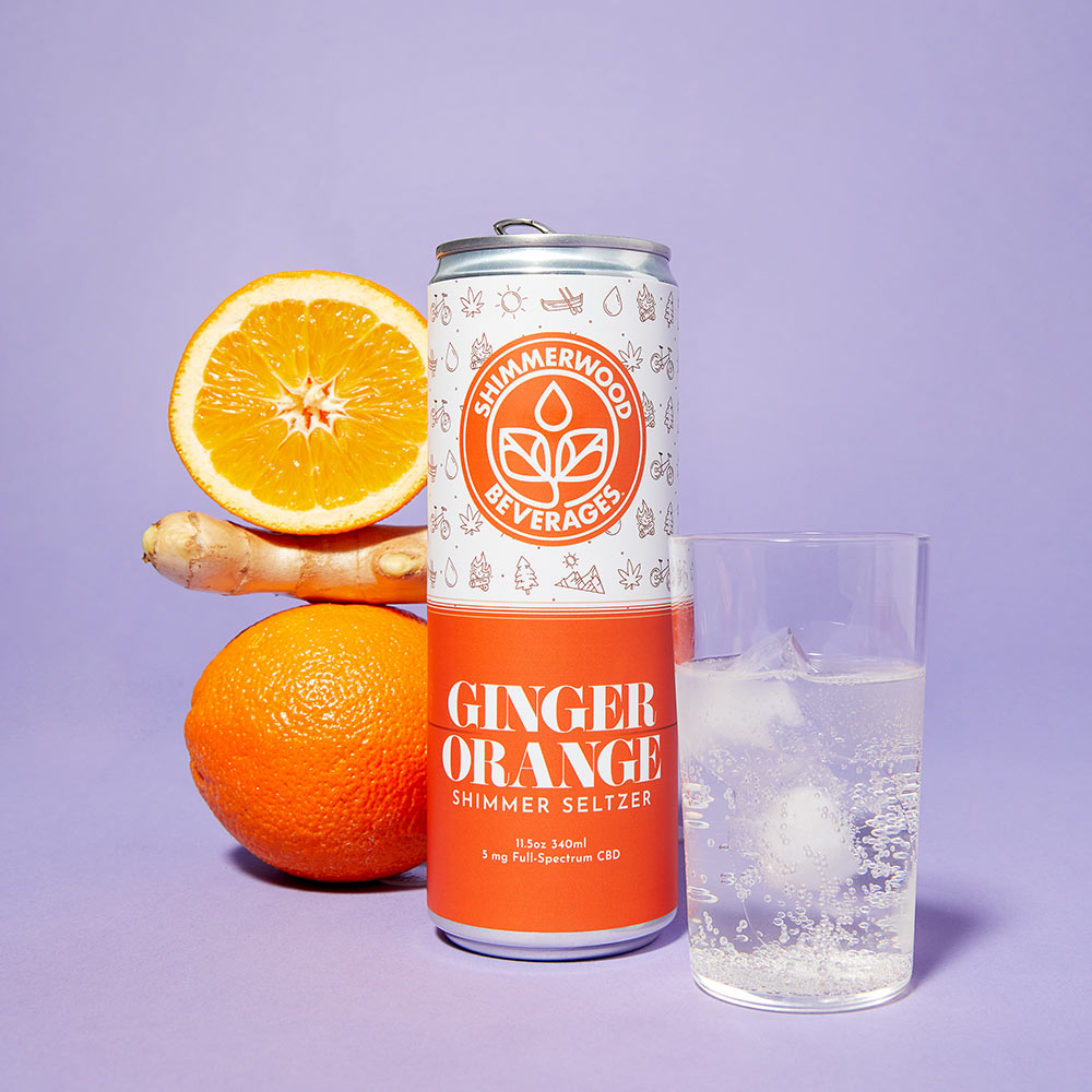 Shimmerwood - Ginger Orange - CBD Seltzer 8/12/24 packs