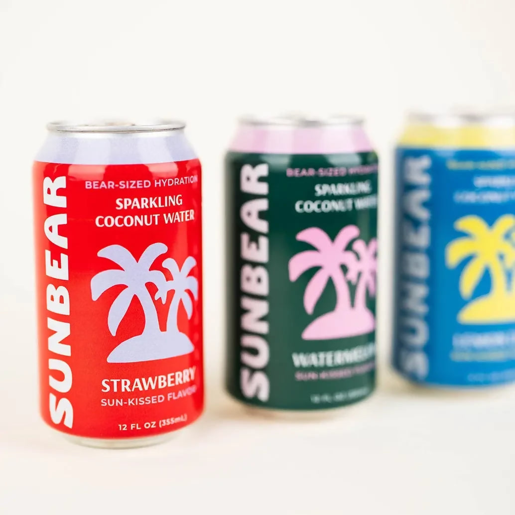 Sunbear Sparkling Coconut Water Strawberry - 12 Cans