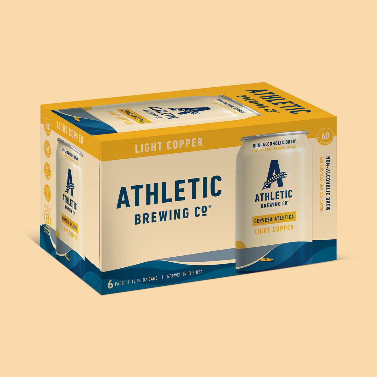 Athletic Brewing Company - Cerveza Atletica NA Light Copper 12oz Cans - 2x6-Packs