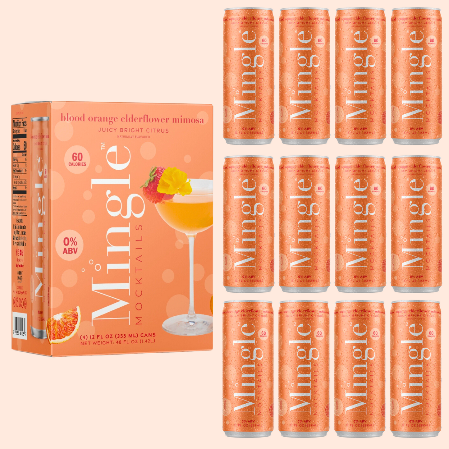 Mingle Mocktails - Blood Orange Elderflower Mimosa