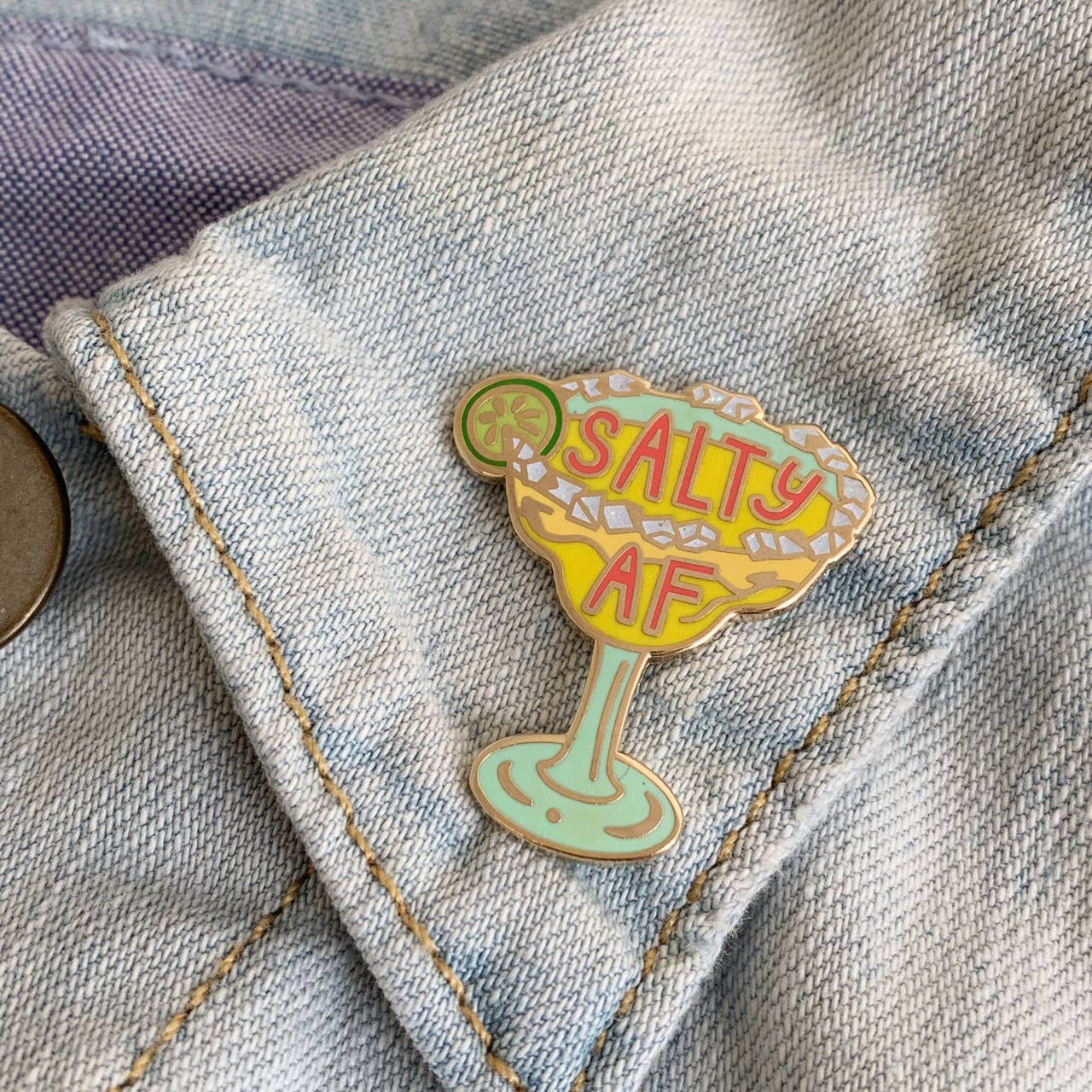 Quirky Crate - Enamel Pin - Salty AF Margarita