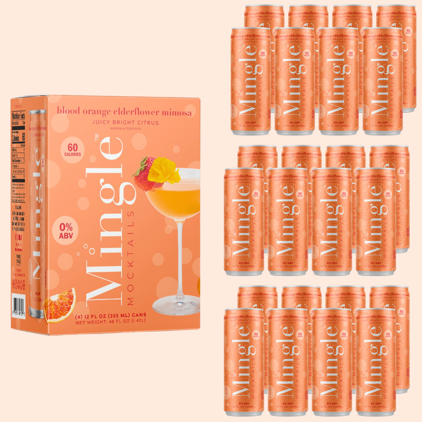 Mingle Mocktails - Blood Orange Elderflower Mimosa