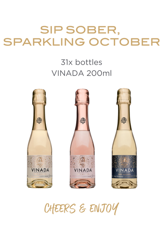 VINADA® - SIP SOBER, SPARKLING OCTOBER BOX - 31 Bottles - 200ml