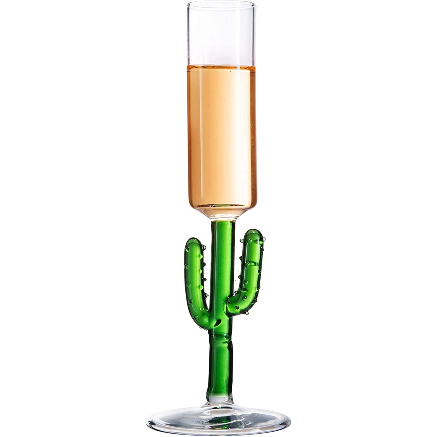 The Wine Savant - 4 Cactus Glasses - Green Colored Cocktail Glasses - Wedding Martini Party Glasses -Home Bar