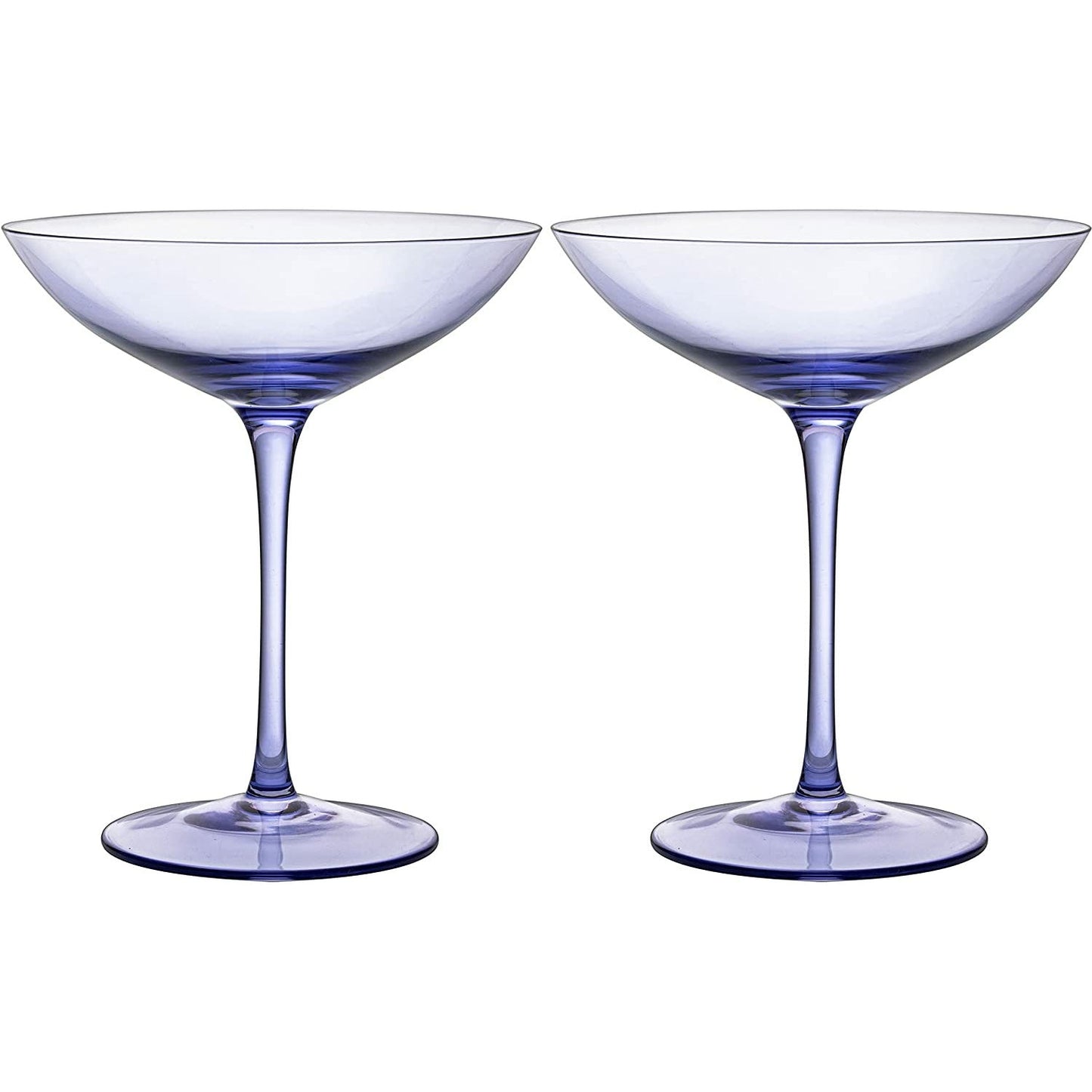 The Wine Savant - Colorful Champagne Coupes - 12oz - Prosecco, Mimosa Glasses Set, Cocktail Glass Set, Bar Glassware Luster Glasses (2, Lavender)