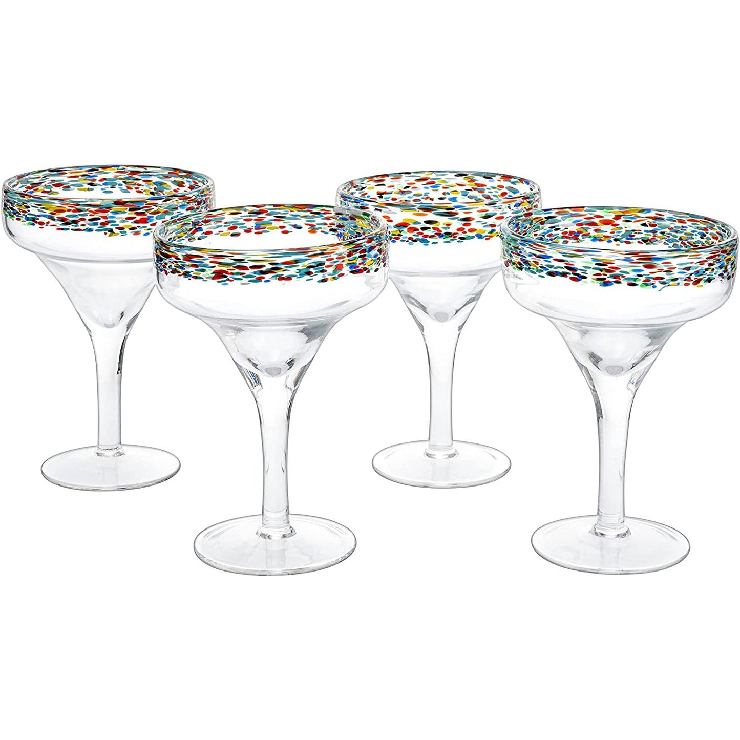 The Wine Savant - Mexican Hand Blown Glass – Set of 4 - Large 16oz - Luxury Margarita Glasses