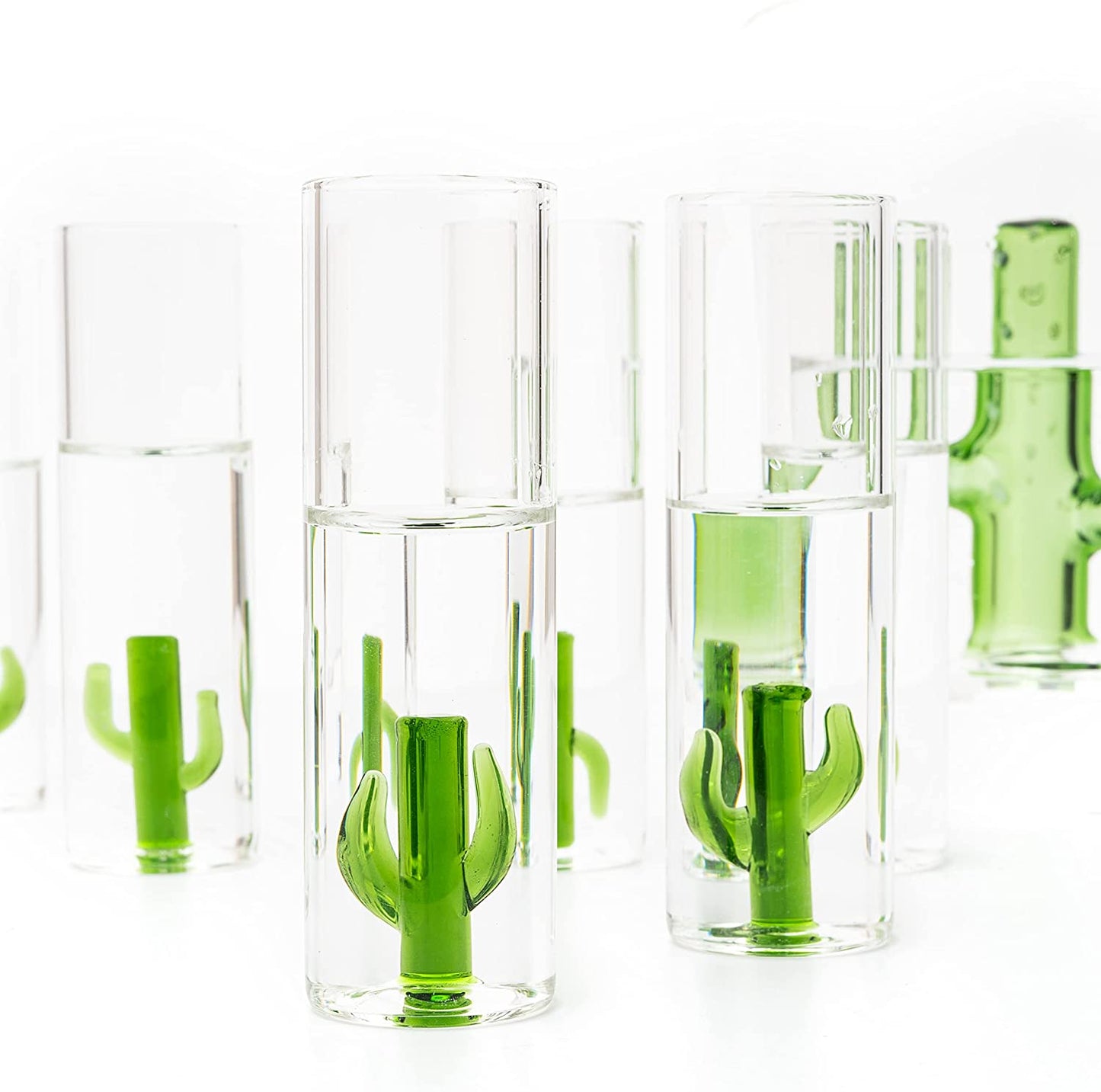 The Wine Savant - Cactus Tequila Set - Agave Decanter - 6 Agave Shot Glasses - Perfect Gift For Any Bar - 25oz Bottle, 3oz Glasses