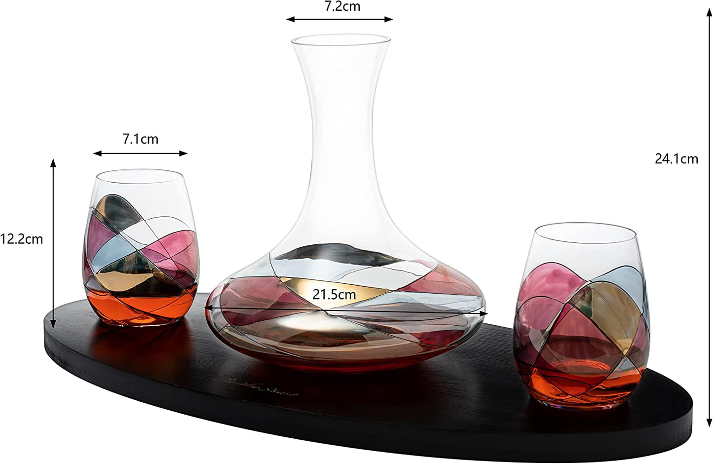 The Wine Savant - Artisanal Hand Painted Stemless Renaissance Romantic Stained-Glass Windows Wine Glasses - Set of 2