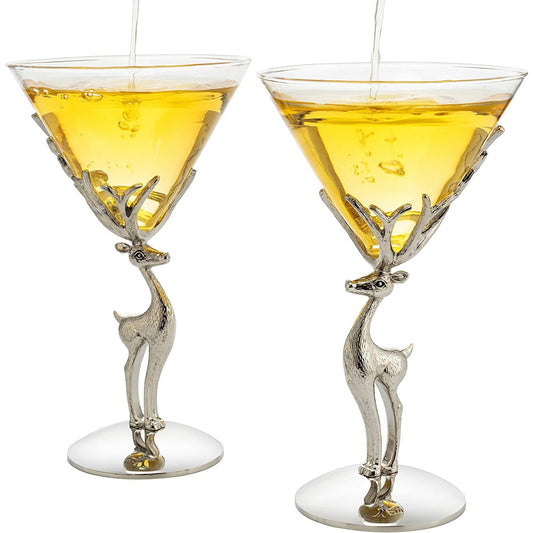 The Wine Savant - Stag Martini Glasses - Set of 2