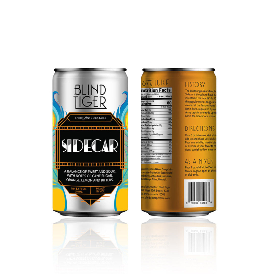 Blind Tiger - Sidecar - Spirit-Free - Slim Can 4-pack - 8.4oz