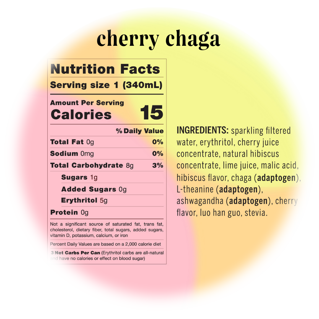 Moment | Drink Your Meditation - cherry chaga adaptogen drink (12-pack)