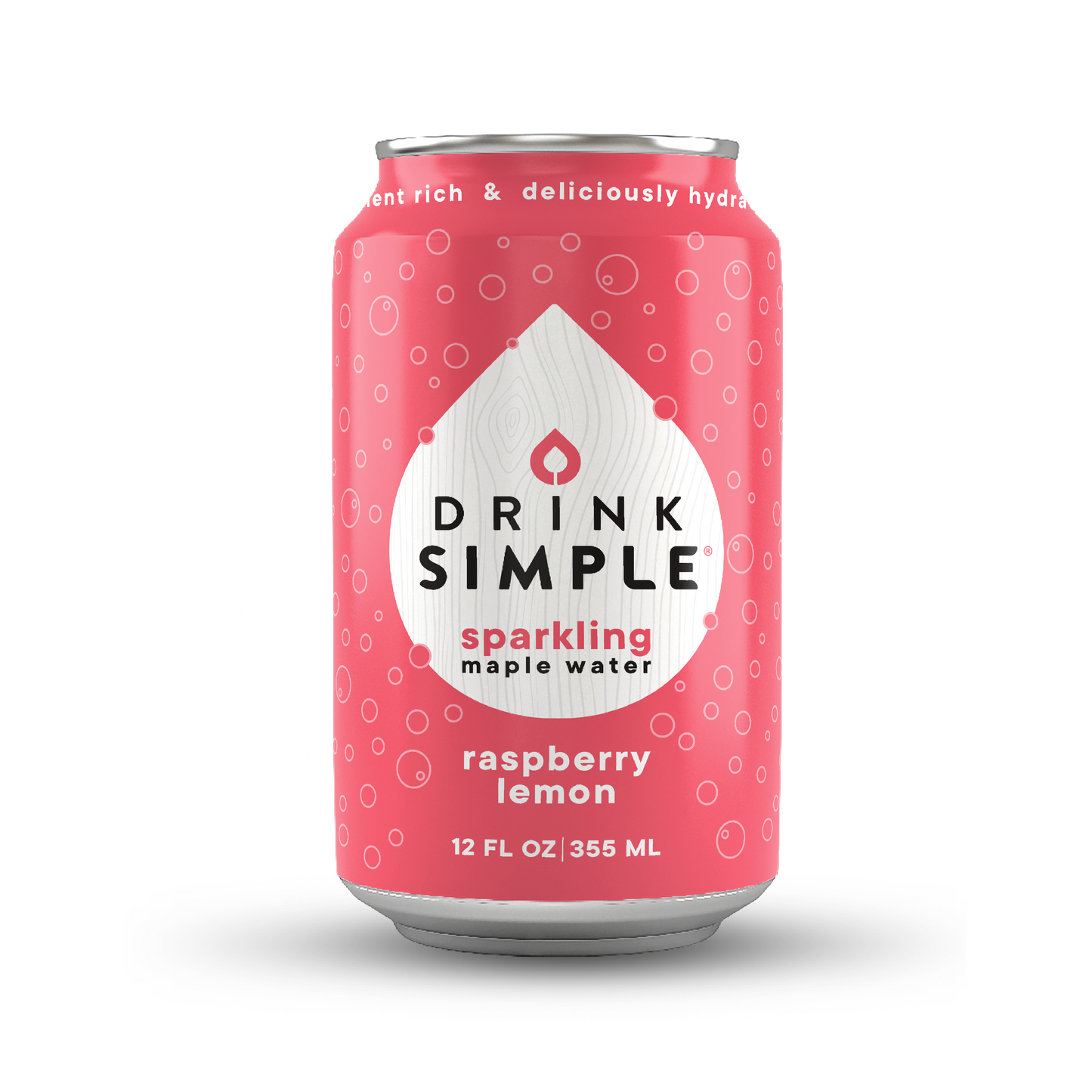 Drink Simple - Raspberry Lemon Sparkling Maple Water - 12oz - 12 Pack