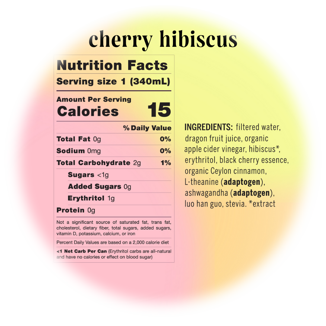 Moment | Drink Your Meditation - cherry hibiscus adaptogen drink (12-pack)