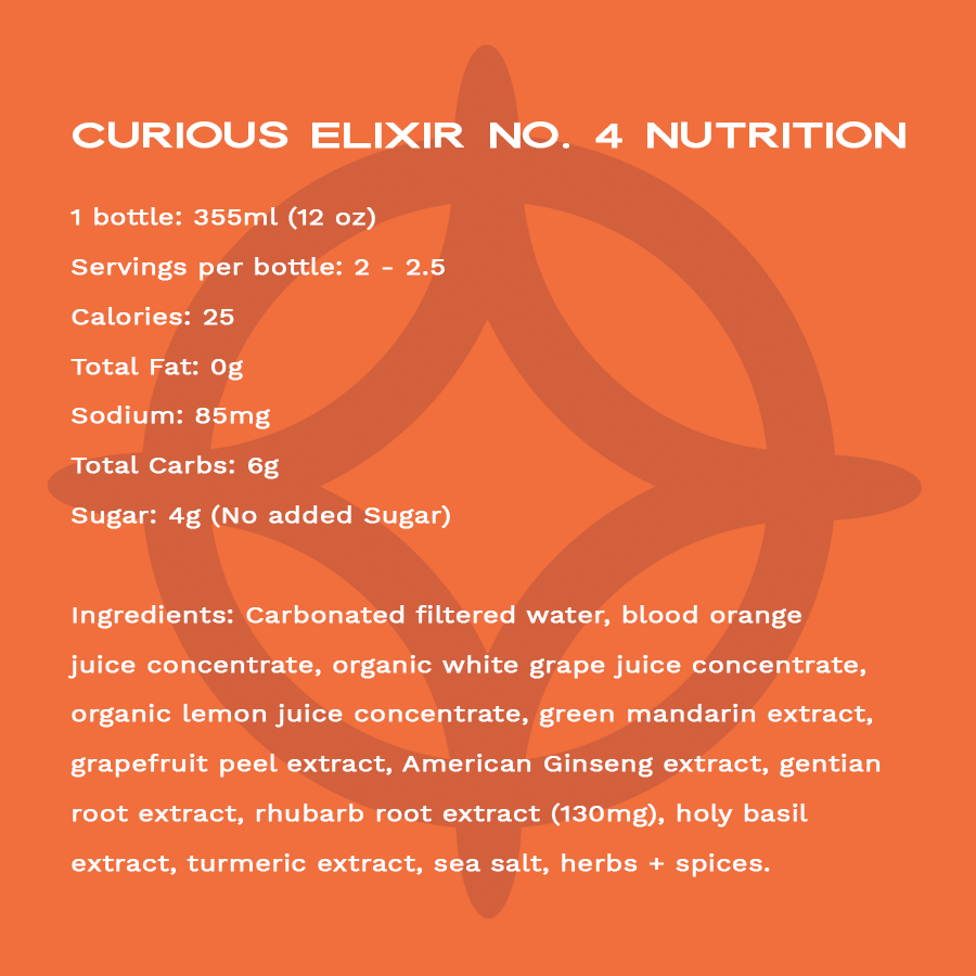 Curious Elixirs - No. 4 - Booze-Free Cocktails - Limited Release - 4 or 12 bottles, 12oz)