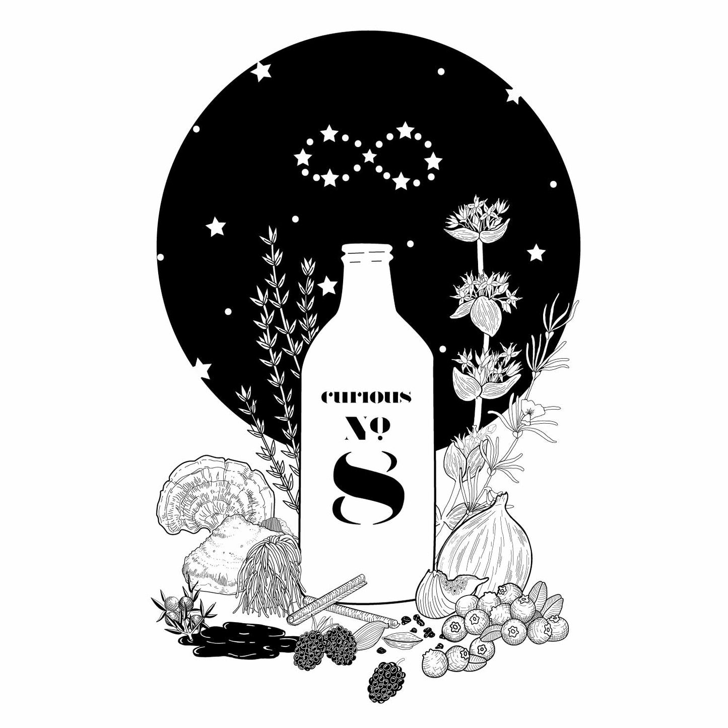Curious Elixirs - No. 8 - Booze-Free Digestif - Limited Release - 4 or 12 bottles (12oz)
