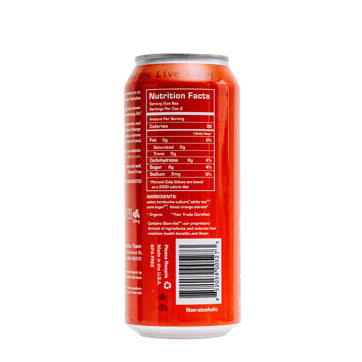 KombuchaTown - Blood Orange - 6 or 12 pack of 16oz cans