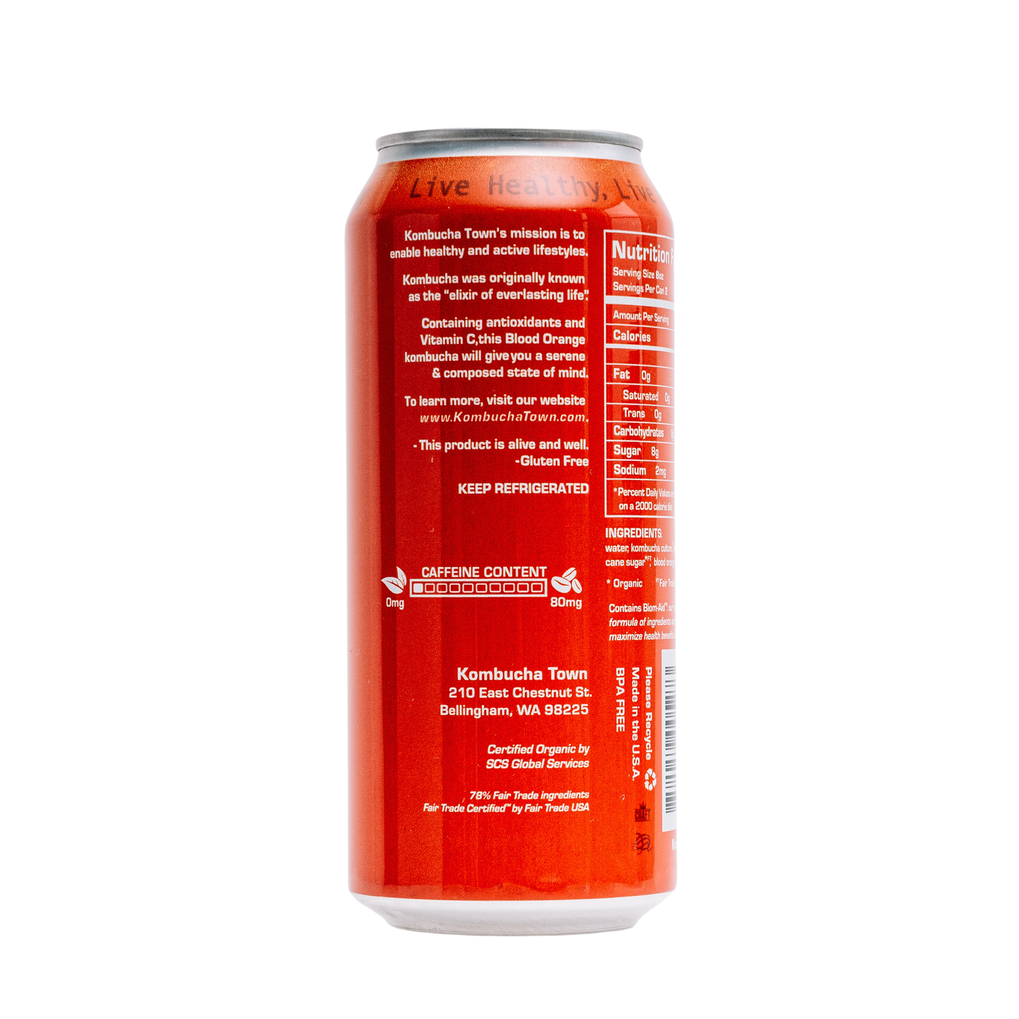 KombuchaTown - Blood Orange - 6 or 12 pack of 16oz cans