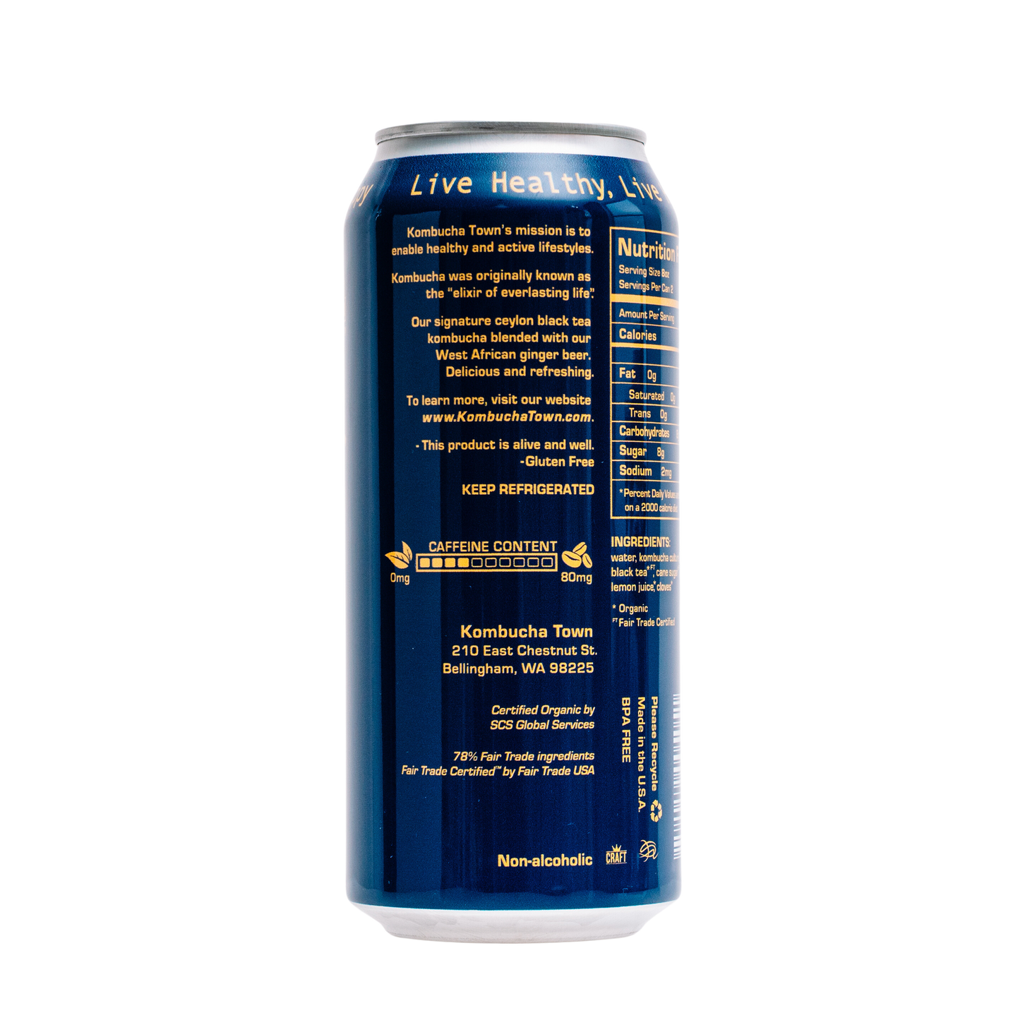 KombuchaTown - Original Ginger - 6 or 12 packs of 16oz cans