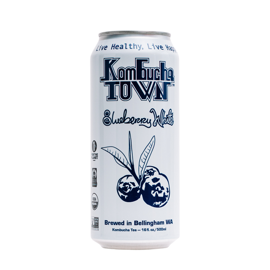 KombuchaTown - Blueberry White - 6 or 12 pack of 16oz cans