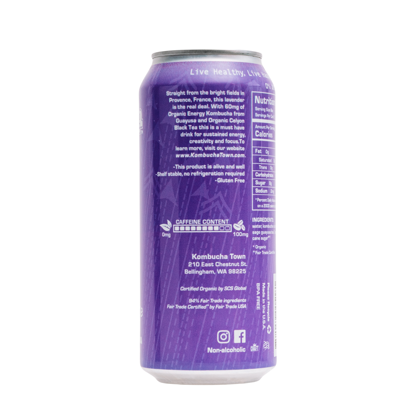 KombuchaTown - Lavender Sage 6 or 12 16oz cans