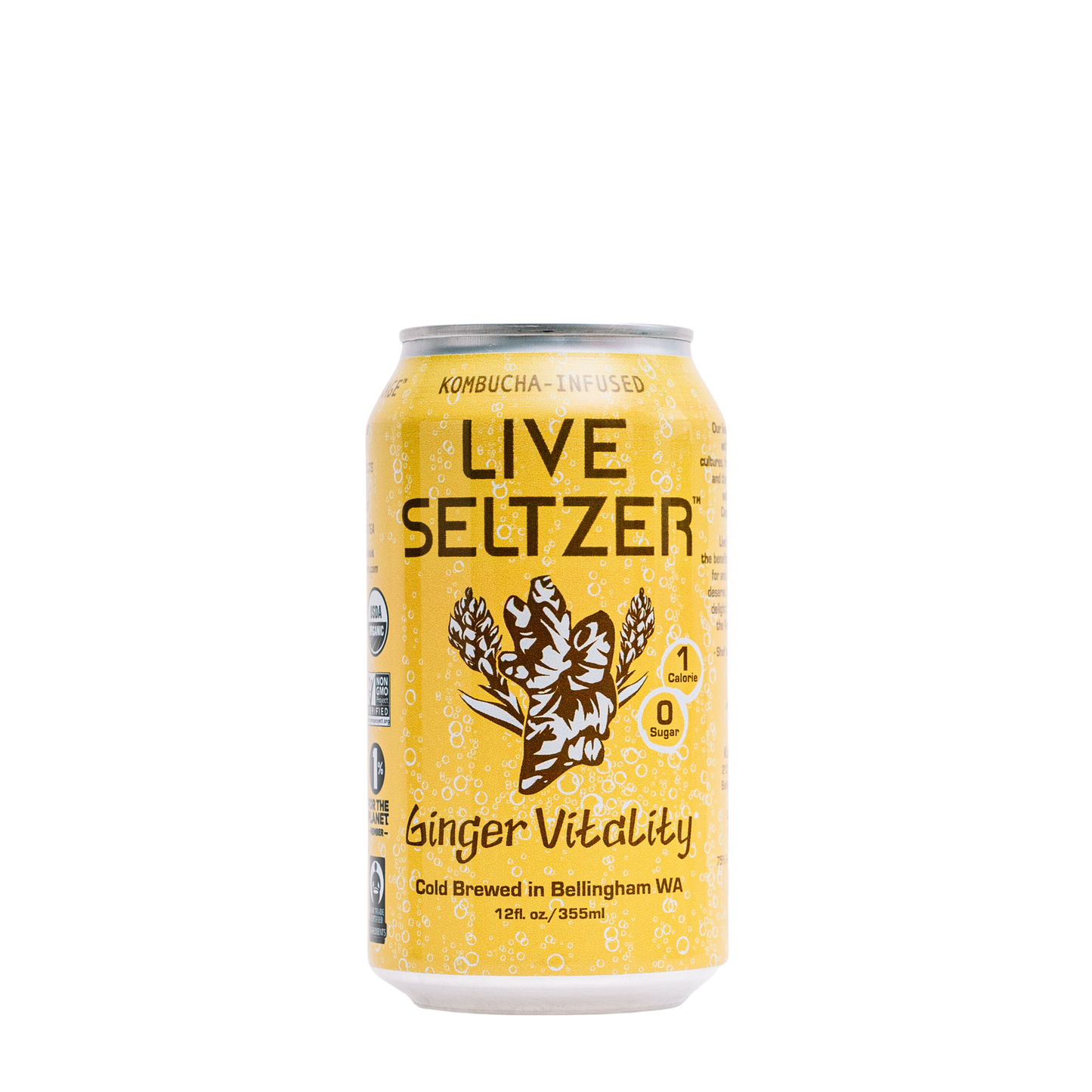 KombuchaTown - Ginger Energy Live Seltzer (case of 12 - 12oz cans)