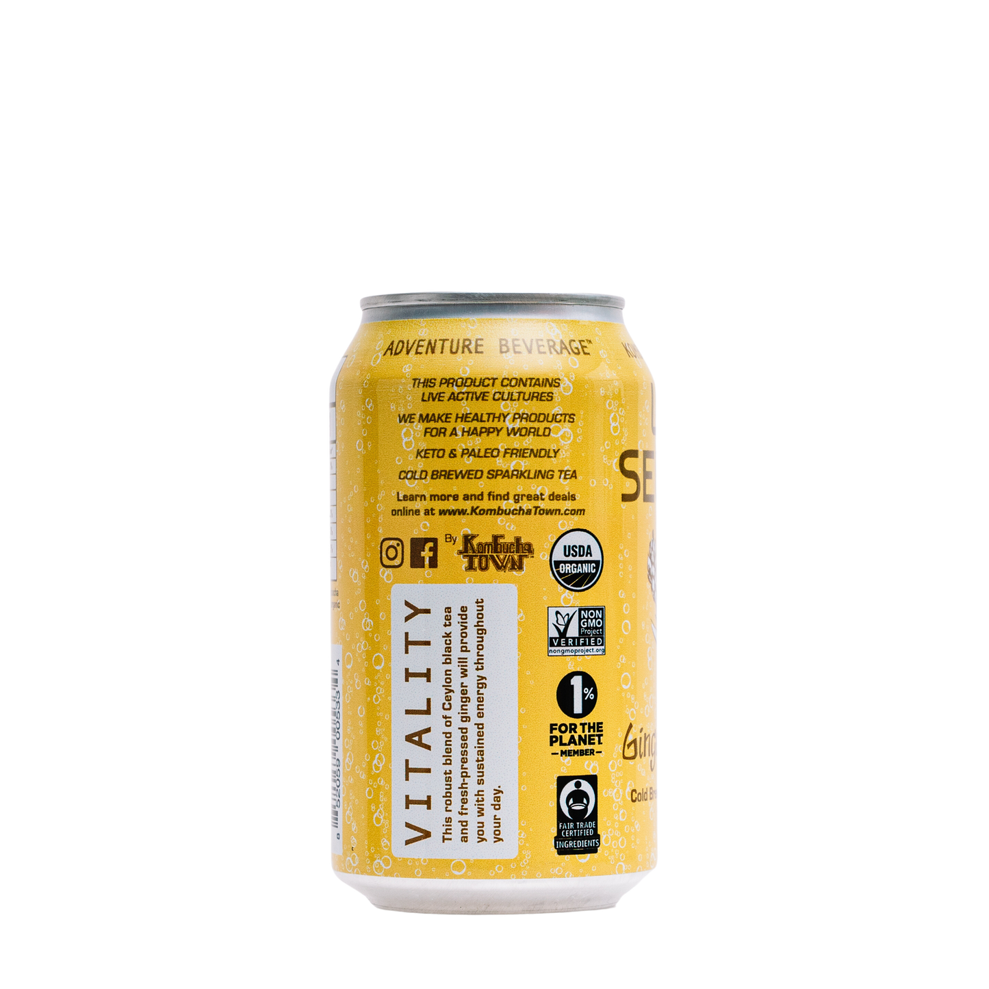 KombuchaTown - Ginger Energy Live Seltzer (case of 12 - 12oz cans)