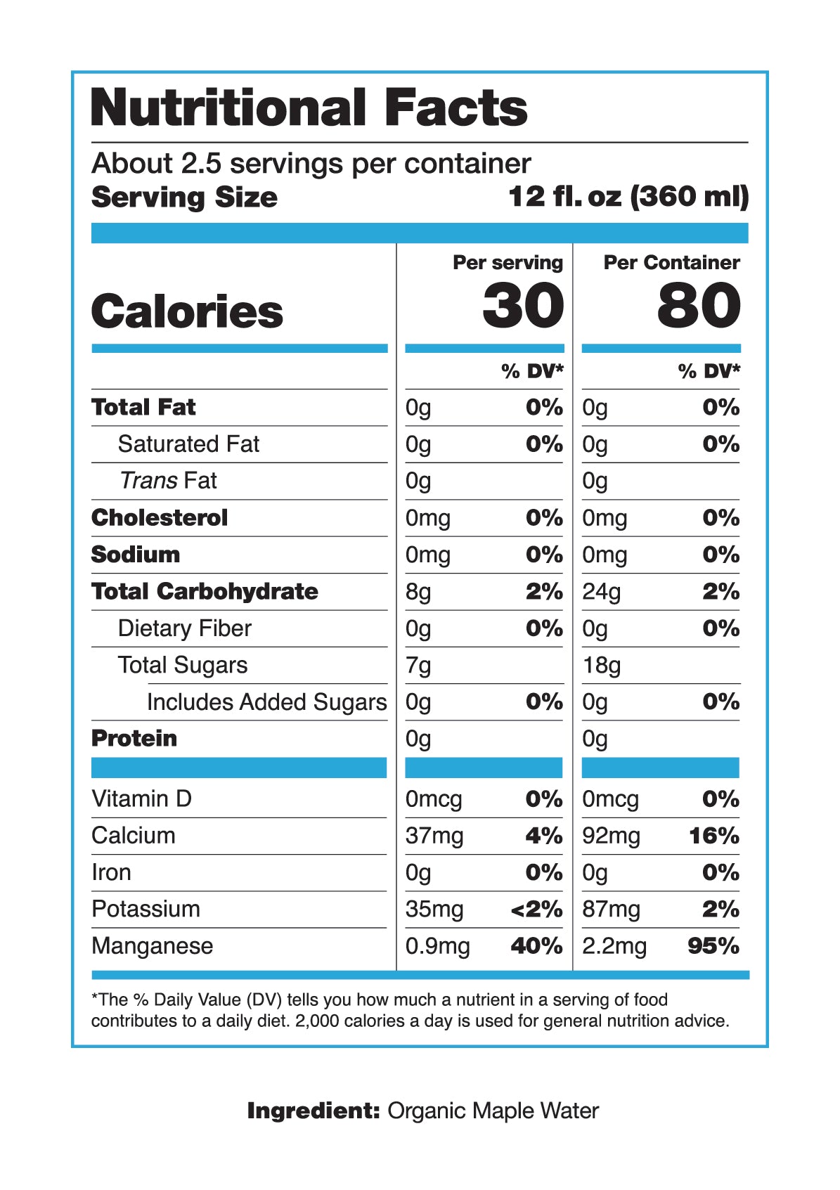 Drink Simple - Maple Water - Pack of 12 - 33.8oz