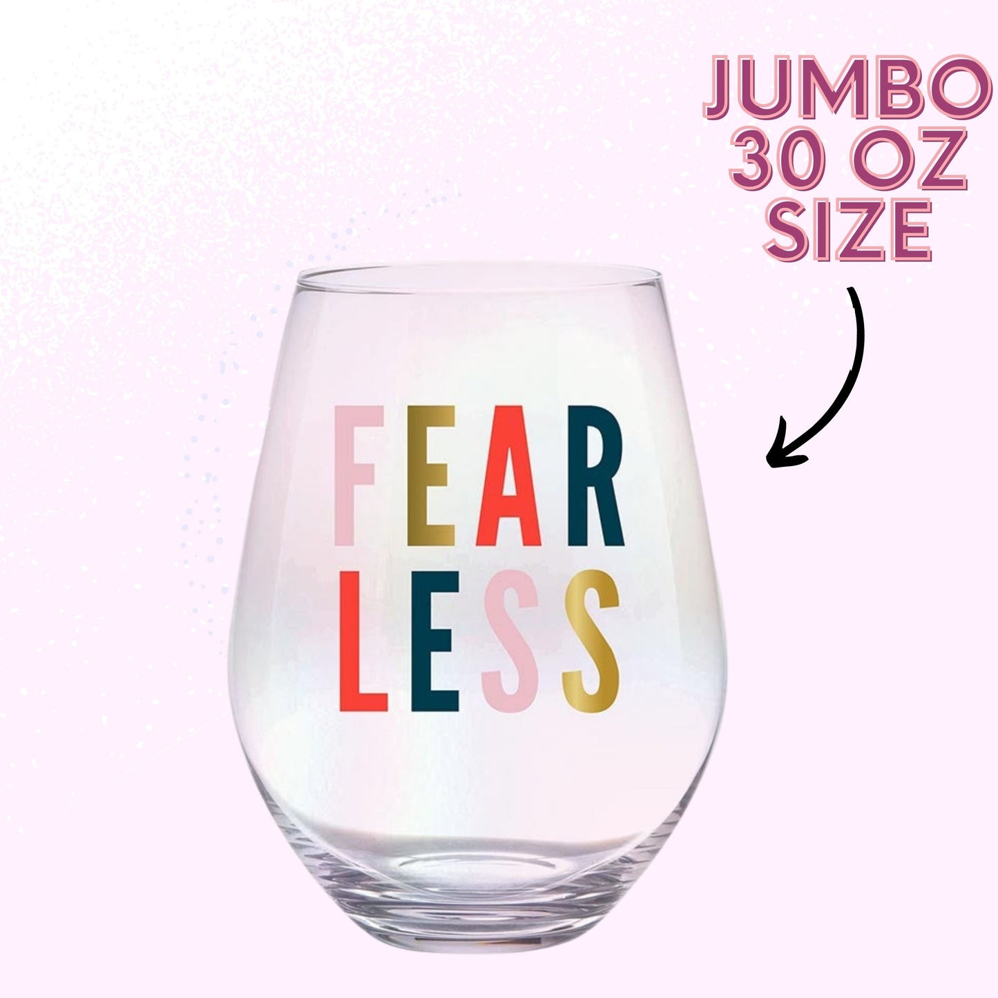 Fearless Jumbo Stemless Wine Glass in Iridescent | 30 Oz. | Holds an Entire Bottle of Wine by The Bullish Store