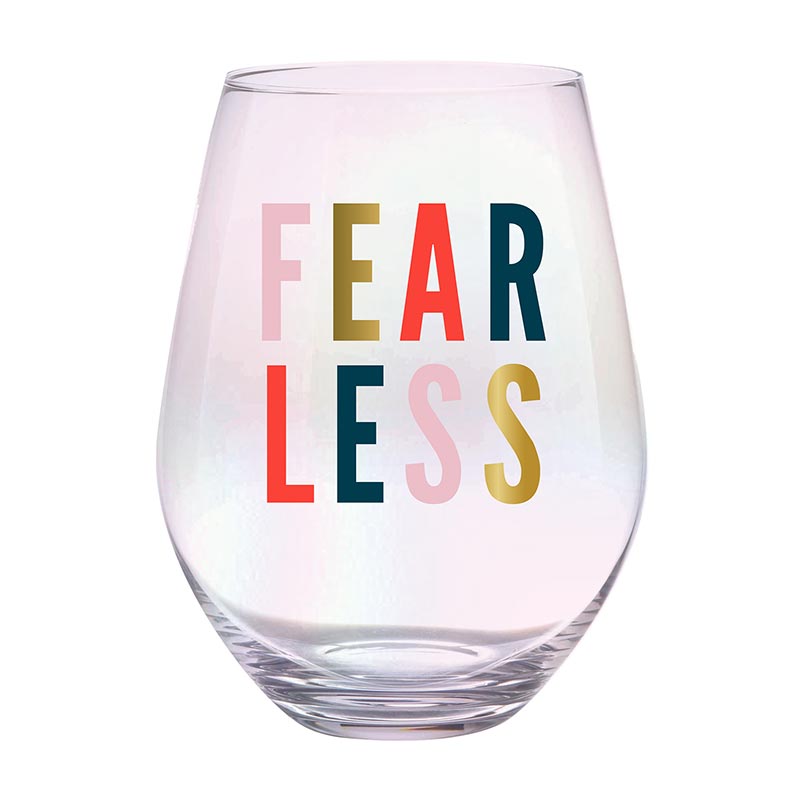 Fearless Jumbo Stemless Wine Glass in Iridescent | 30 Oz. | Holds an Entire Bottle of Wine by The Bullish Store