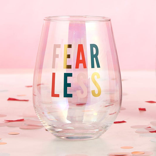 Fearless Jumbo Stemless Wine Glass in Iridescent | 30 Oz. | Holds an Entire Bottle of Wine by The Bullish Store