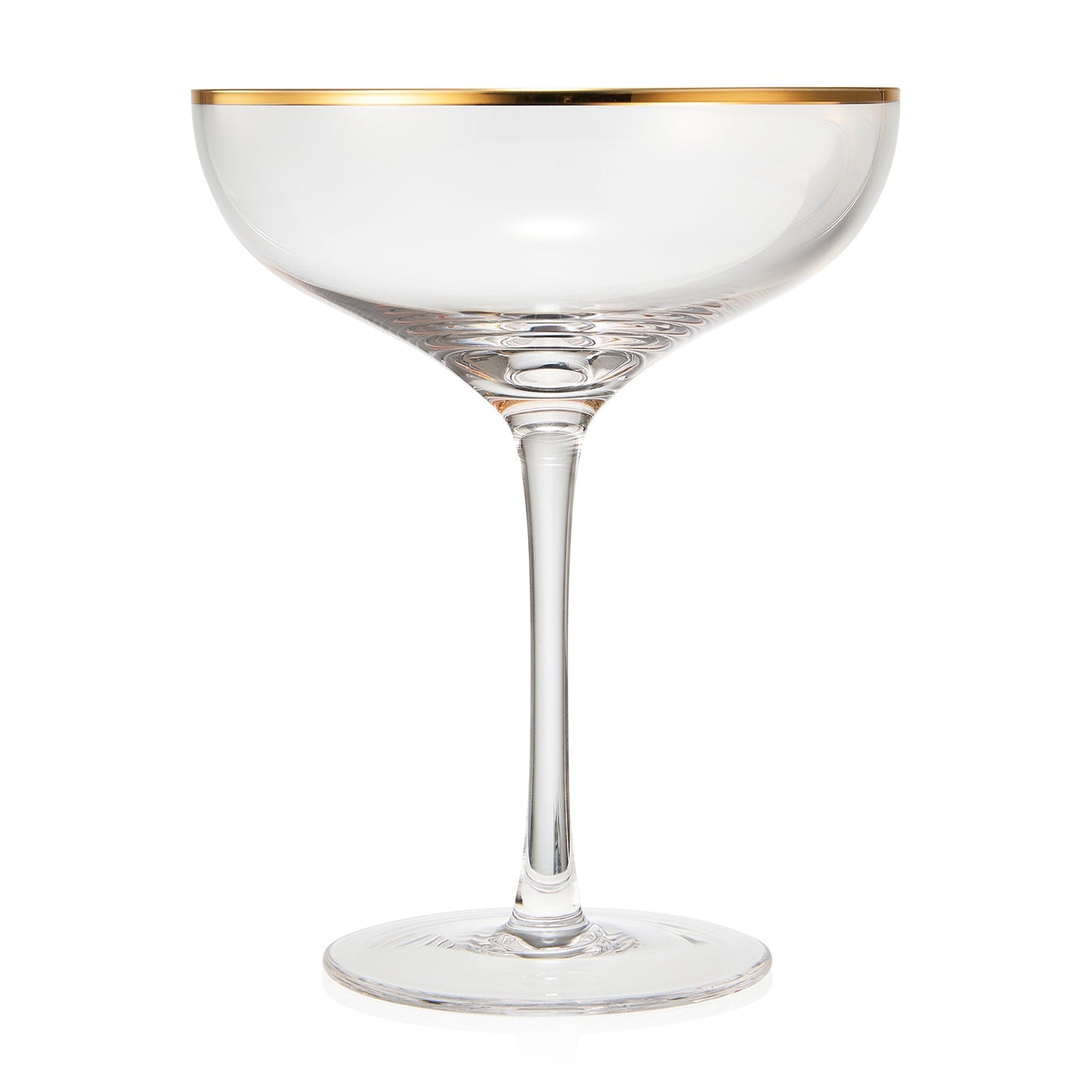 The Wine Savant - Crystal Gilded Rim Coupe Glasses - Set of 2 - 9oz