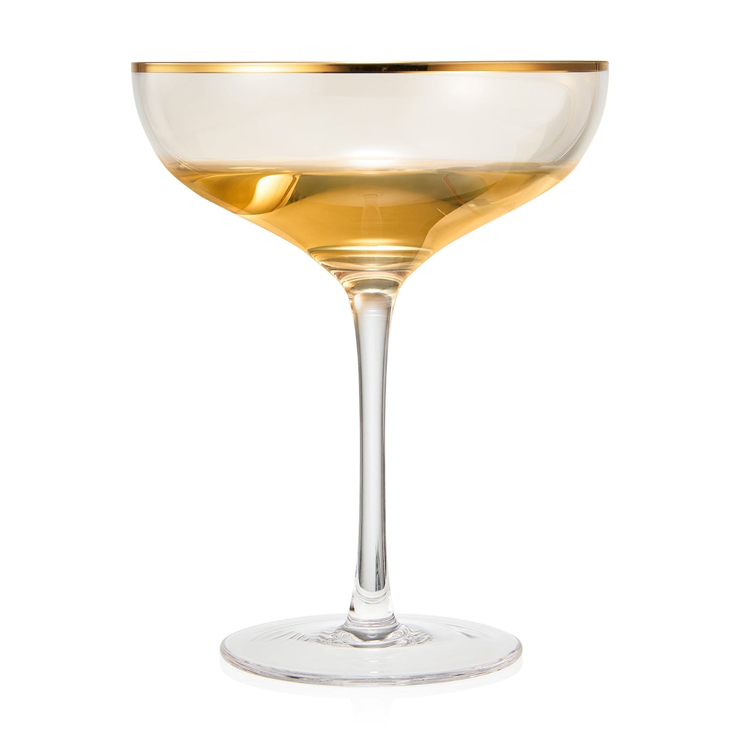 The Wine Savant - Crystal Gilded Rim Coupe Glasses - Set of 2 - 9oz