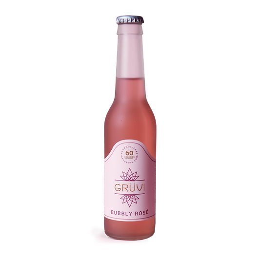 Grüvi - Alcohol-Free Bubbly Rosé - 9.3oz bottles - 12/24/48 packs 275ml