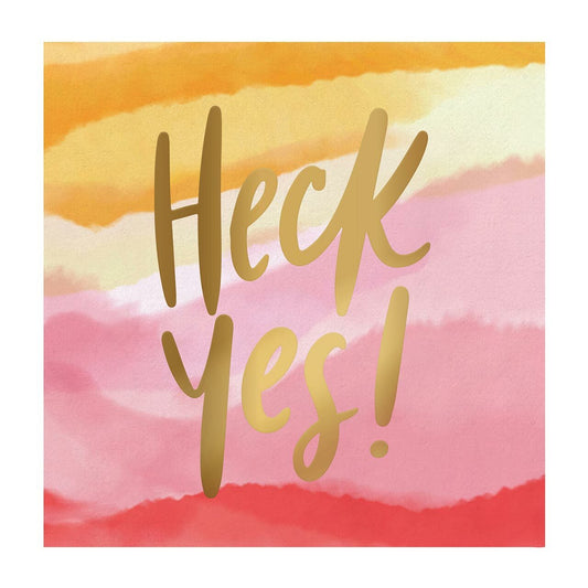 Heck Yes Gold Foil Party/Beverage/Cocktail Napkins | 5" Square by The Bullish Store