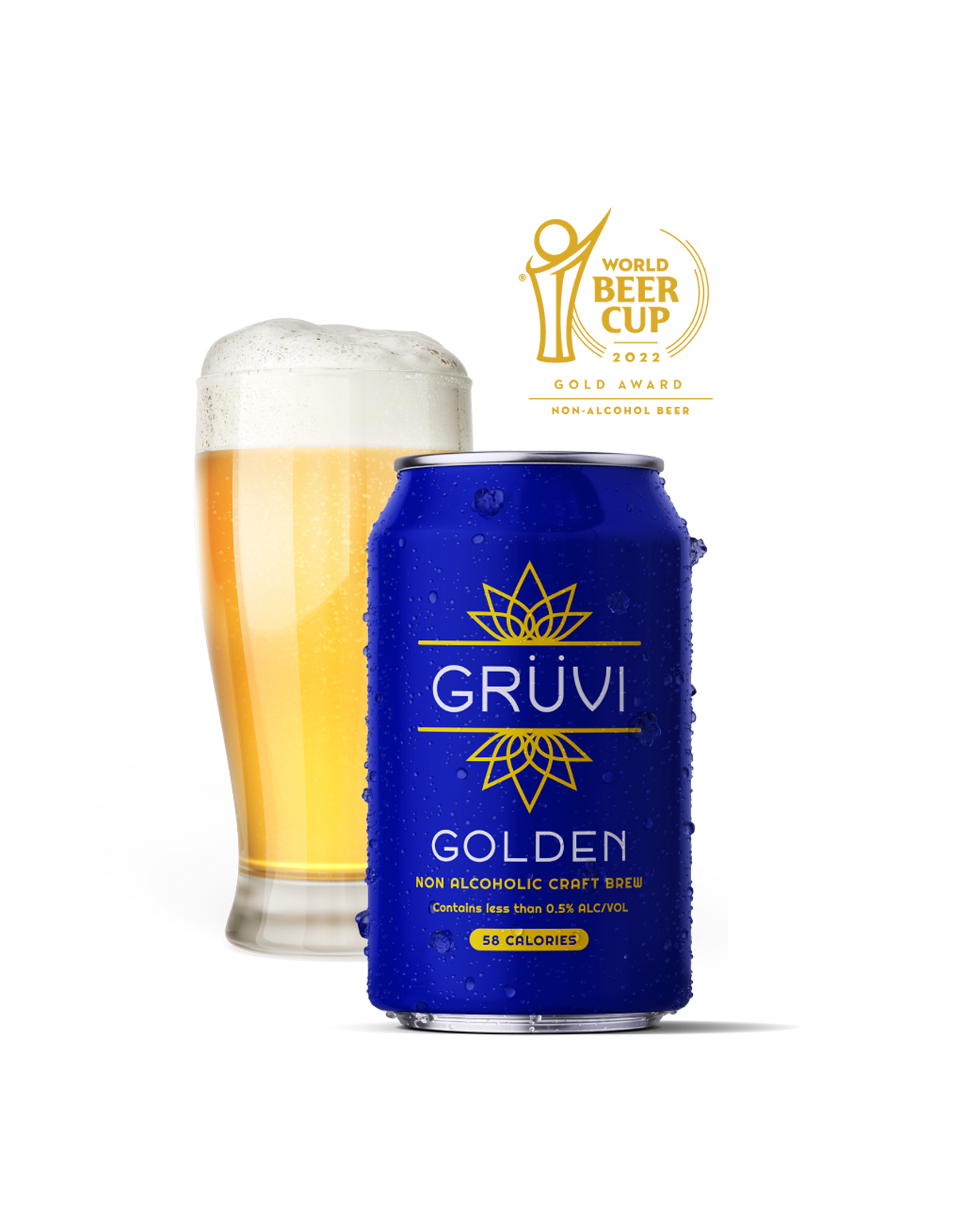 Grüvi - Non-Alcoholic Golden Lager - 12/24/48 packs