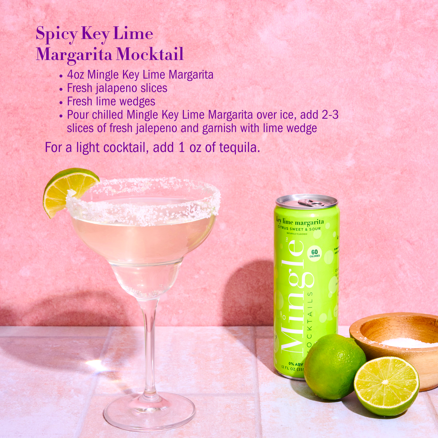 Mingle Mocktails - Key Lime Margarita - 12/24 Cans
