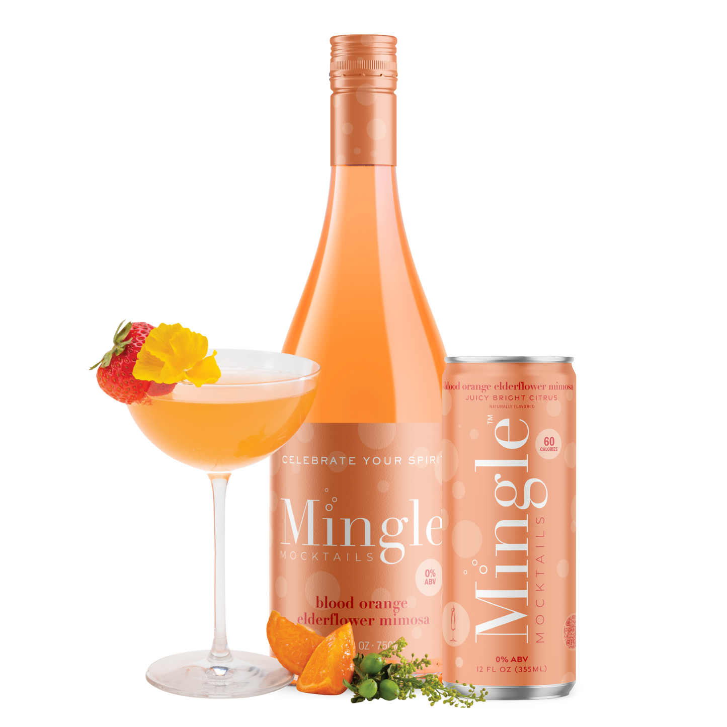 Mingle Mocktails - Blood Orange Elderflower Mimosa