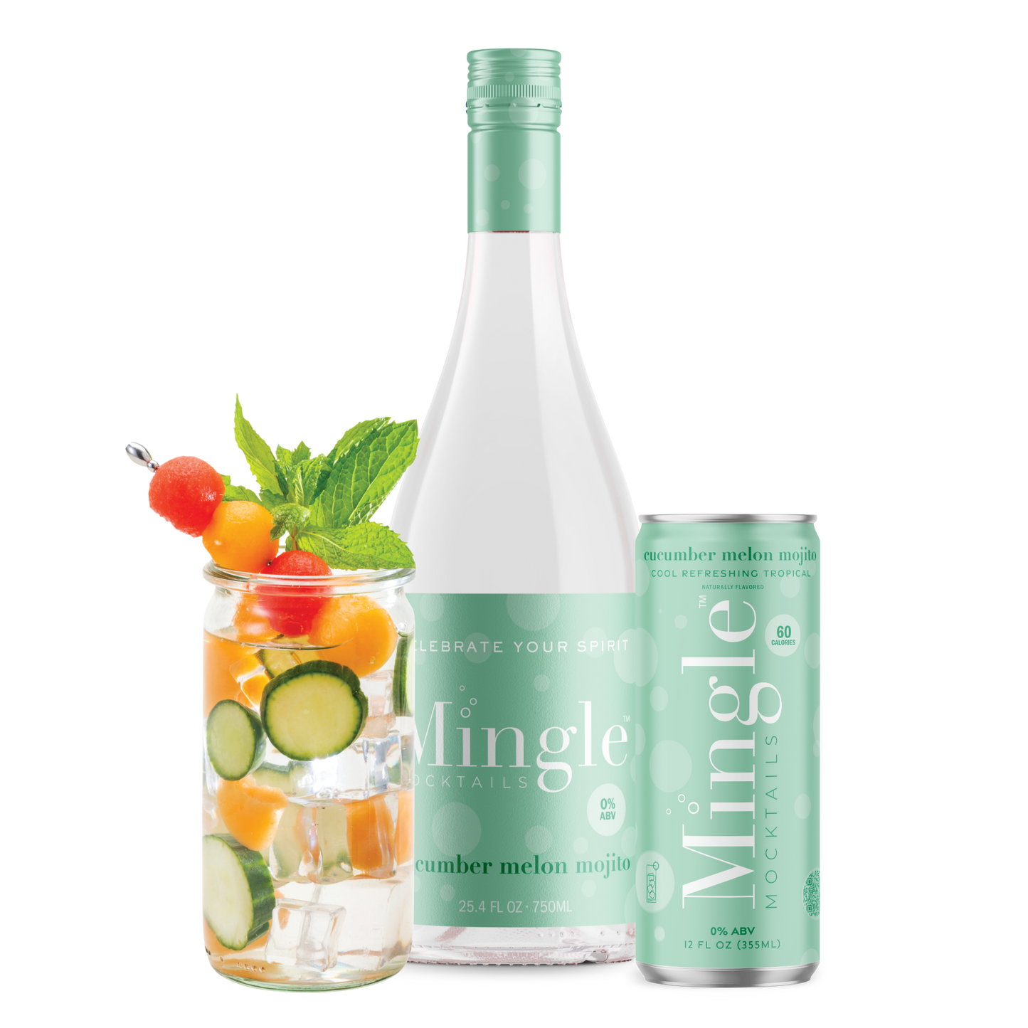 Mingle Mocktails - Cucumber Melon Mojito - 6/12/24 Cans