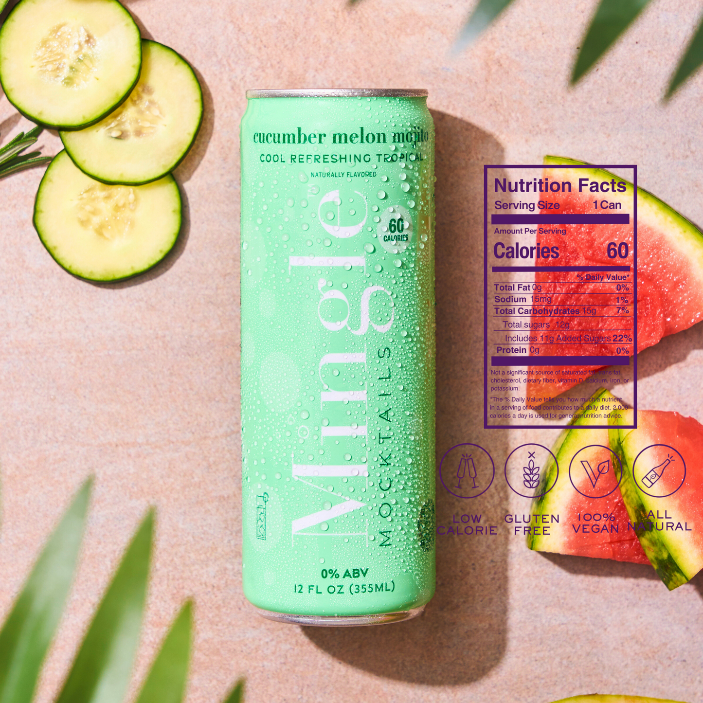 Mingle Mocktails - Cucumber Melon Mojito - 6/12/24 Cans