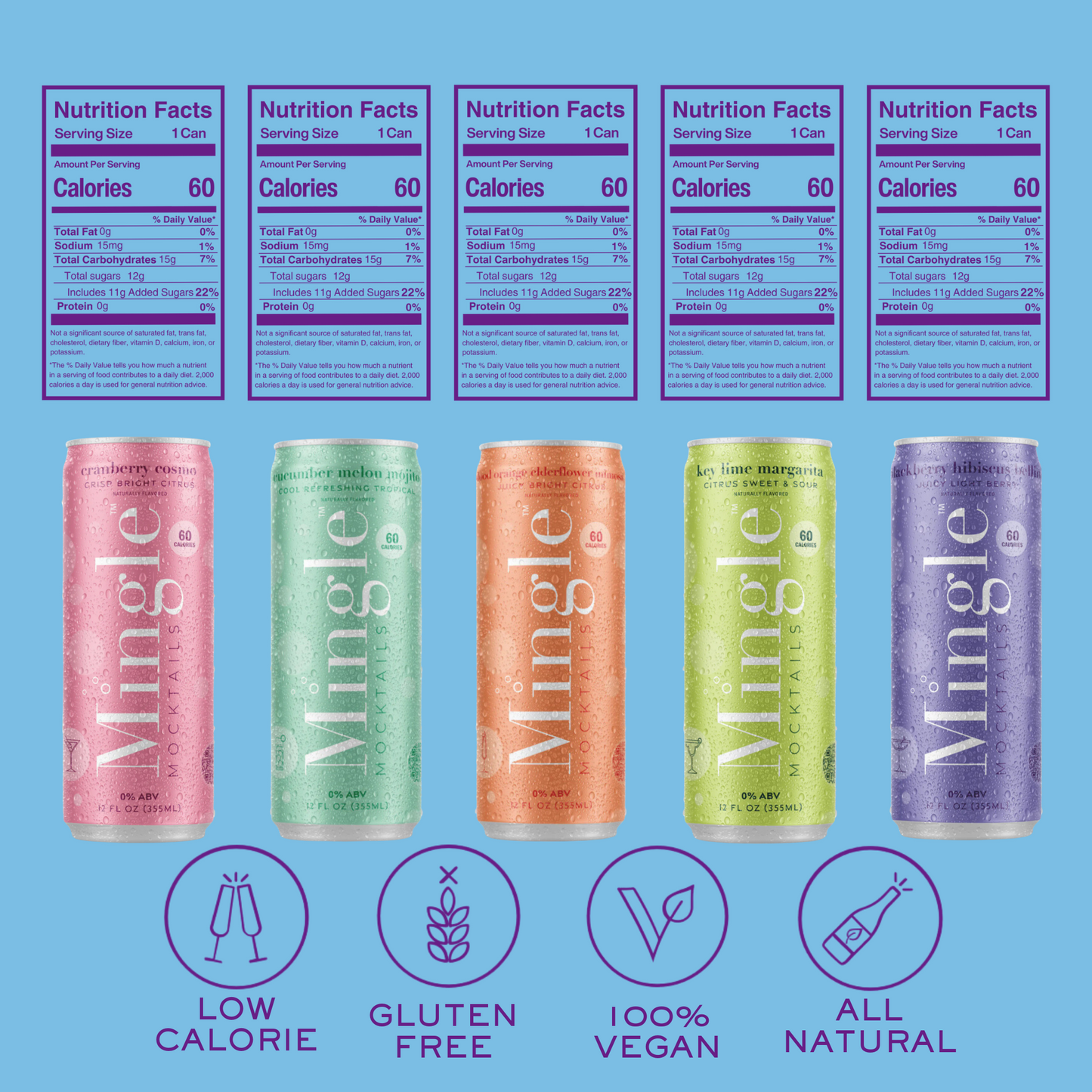 NEW!!! Mingle Mocktails - Summer Variety Pool Packs - 6/12/24 Cans