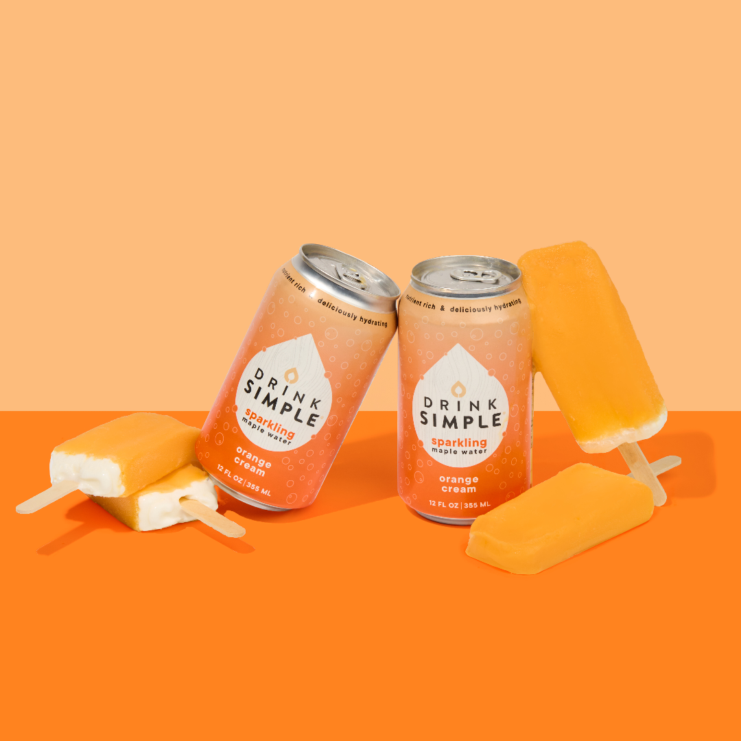 Drink Simple - Orange Cream Sparkling Maple Water - 12 oz 12 Pack